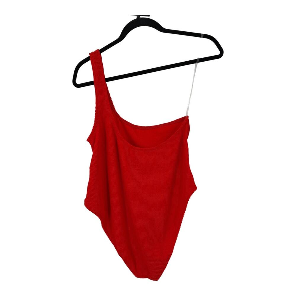 Good American Always Fits One Shoulder Textured One Piece Swimsuit 5/6  2XL 3XL